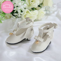 BJD doll shoes are suitable for 16 size casual princess style leather shoes with bow heel shoes in classic pink and white