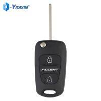 [More Suitable] YIQIXIN Keyless Entry Fob ฝาครอบสัญญาณเตือนภัยรถยนต์ Housing 3ปุ่มสำหรับ Hyundai Accent พับกุญแจรีโมต Shell สมาร์ทเปลี่ยน