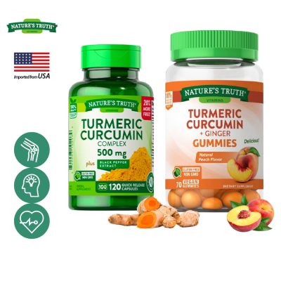 เนเจอร์ ทรูทร์ ขมิ้นชัน (แคปซูล|กัมมี่), Nature’s Truth Turmeric Curcumin / กินร่วมกับ แอสต้าแซนทีน แคลเซี่ยม คอลลาเจน ถังเช่า น้ำมันปลา โอเมก้า 3 กรีนที พิคโนจีนอล ยูซีทู คอลลาเจนกระดูก วิตามินซี