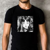 เสื้อยืดโอเวอร์ไซส์เสื้อยืด พิมพ์ลายอนิเมะสยองขวัญ Junji Ito Tomie Ver.2 คุณภาพสูง สีดํา สไตล์คลาสสิกS-4XL  BARK