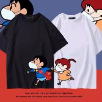 X008#อินเทรนด์ที่สุด ใหม่ ลายการ์ตูนน่ารัก คอกลม แขนสั้น เสื้อคู่รัก 2สี M~3XL