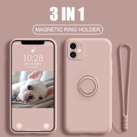 Original Silicone Magnetic Ring Holder Case For iPhone 14 13 12 11 Pro XS Max XR X 8 7 6s Plus Soft Stand Finger Bracket Cover
