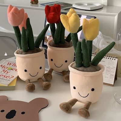 【Candy style】 ตุ๊กตาดอกทิวลิปจําลองสําหรับตกแต่งบ้าน Simulation Flower Doll Tulip Bouquet Plush Toy Dolls Gift