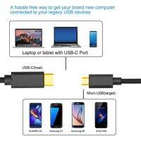 สายเคเบิล USB C ถึง Micro USB ยาวพิเศษ3M 1.5M 0.5M USB-C กับ USB 2.0 Micro B OTG ซิงค์สายชาร์จสายเคเบิล Samsung Xiaomi Apple