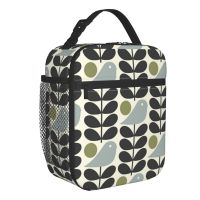 ☋❄ Bird Orla Kiely Abstract Design Insulated Lunch Bag School Office Scandinavian Waterproof Cooler Thermal Bento Box Children