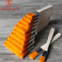 12PcsSet Flat Nylon Hair Wooden Penholder Oil Painting Brush Acrylic Oil Paint Brush Scrubbing Brushes Art Supplies