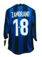 1+8 ZAMORANO INTER MILAN HOME 1999-2000 LONG SLEEVED FULL CALCIO RETRO FOOTBALL SHIRT SOCCER JERSEY