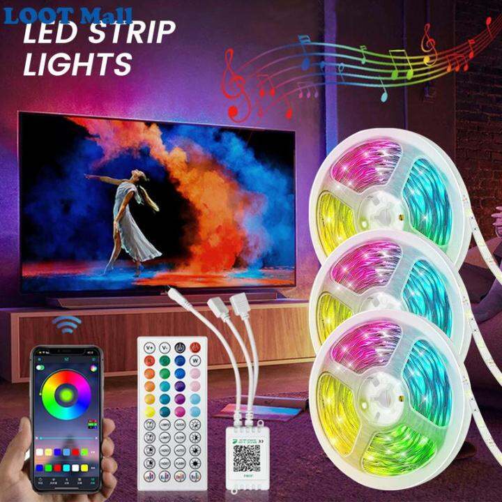 แถบไฟ-led-ไฟ15เมตรซิงค์เปลี่ยนสี-rgb-ไฟริบบิ้น5050led-ไฟประดับกับรีโมตและแอปแถบไฟ-led-หลอดแผงไฟ-rgb-ไฟริบบิ้นไฟห้องนอน