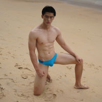 กางเกงว่ายน้ำ SLW กางเกงว่ายน้ำชายสีฟ้า Mens Swimming Briefs BLUE