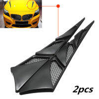 2Pcs ABS Universal Car Decor Air Flow Intake Scoop Bonnet Simulation Vent Cover Hood Decorative Sticker 235mm x 40mm