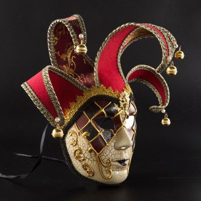 ยุโรปคลาสสิกเวนิสหน้ากากแตกสัญลักษณ์ดนตรีโอเปร่าระฆังแฮนด์เมดเต็มใบหน้าคอสเพลย์หน้ากากฮาโลวีนปาร์ตี้ Props อะนิเมะ