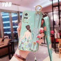 YBDสายรัดข้อมือดีไซน์ใหม่เคสมือจับสำหรับโทรศัพท์มือถือสำหรับ Vivo Y51 2020 Y31 2020 Y31 2021 Y51A Y53S 4G เคสป้องกันกล้องแม่นยำเคสมือถือรูปแบบสาวสวย