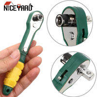 NICEYARD 45 # เหล็ก + พลาสติกแรงบิดสูงปรับ Fast Ratchet Wrench Mini 1/4 ไขควง Rod Quick Socket Wrench เครื่องมือ-JUleir