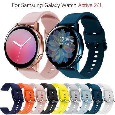 สายรัดซิลิโคนแท้ขนาด20มม.,สำหรับนาฬิกา Samsung Galaxy สายรัดข้อมือสมาร์ทวอทช์1/2นิ้ว40มม. 44มม.