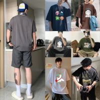 FHZA1 เสื้อยืดคอกลมแขนสั้นผู้ชาย รุ่ยอดฮิต อก42+ เสื้อผ้าแฟชั่นเกาหลีผ้านิ่มทรงหลวมไม่รัดตัว มี6สี