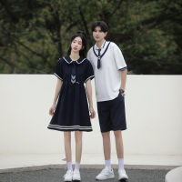 【3076 # 】Couples Wear Summer 2023 New Preppy Dress Graduation Dress Set Couples Clothes Couples Clothing...