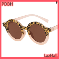 PDBH Fashion Store แฟลชเซลเด็กลายเสือดาวน่ารักสองสีการ์ตูนรูปหมีแว่นกันแดดทรงกลมเด็กชายเด็กเล็กเด็กผู้หญิงแว่นตาวินเทจคลาสสิกป้องกัน UV400