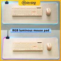 RYRA แผ่นรองเมาส์ขนาดใหญ่การแข่งขันไฟฟ้า RGB ปองกันโดยทำให้หนาขึ้นการลื่นไถลที่เดสก์ท็อปขนาดใหญ่สุดรองเมาส์นักเล่นเกมแผ่นรองโต๊ะ