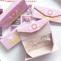 Pink Cute Creative Personality Portable Folding Triangle Glasses Case Unisex Holder Carry Box Eyewear Accessories