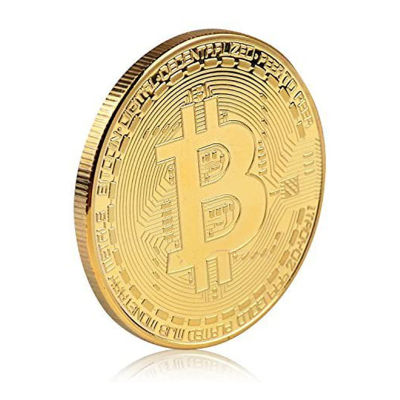 5PCSGold Plated Bitcoin เหรียญสะสมงานศิลปะคอลเลกชันของขวัญทางกายภาพที่ระลึก Casascius crypto เหรียญโลหะ AntiqueImitation-kdddd