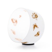 Hye-eun 432hz/440hz 8 Inch Frosted Crystal Singiing Bowl with Golden Butterfly Design Sound Healing Yoga Balance Engergy