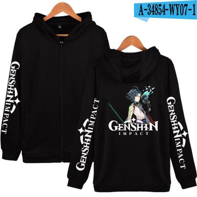 Game Genshin Impact Cosplay 2D Print Zipper /Hoodies Sweatshirt /Mens Streetwear Fashion Zippers Hoo