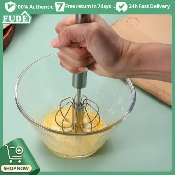 non-slip)Semi-automatic Mixer Egg Beater Manual Self Turning