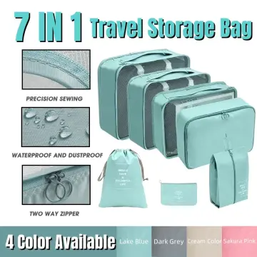 Buy Bluish Grey Travel Kit Set Of 4 For Storage Online