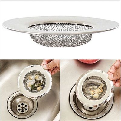 7.5X1.8cm Household Stainless Bathtub Hair Collection Plug / Shell Meshes Drain Filter/ Kitchen Sink Waste Strainer Screen
