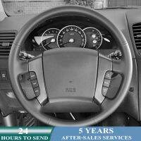 Customized Car Steering Wheel Cover Non-slip Leather Braid Car Accessories For Kia Sorento 2003 2004 2005 2006 2007 2008 2009 Steering Wheels Accessor