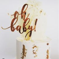 【CW】卐  New Oh Baby Birthday Gold for Kids Shower cCake Decorations
