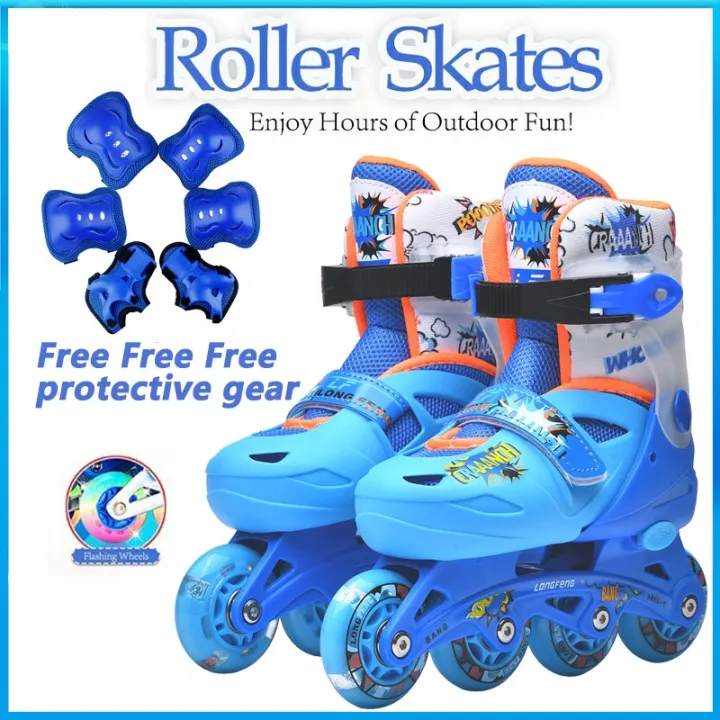 【COD】Kids Roller Skates Adjustable Inline Skate Roller Skating Shoes