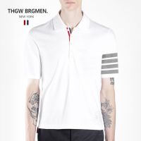 Thom Browne Explosive Tb แขนสั้นเสื้อโปโลลำลองเสื้อยืดลาเพลหล่อหล่อหล่อแขนสั้นสำหรับผู้ชายฤดูร้อน