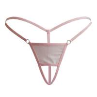 Bikini String G Porn Briefs Color Solid Panties Comfortable Portable Thong Crotch Sexy Ladies Underwear Hole Front Open