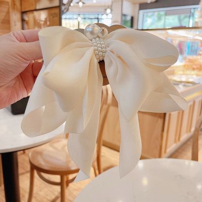 【CC】❀  Big Bow Hairpins Streamer Hair Bows Ponytail Holder Barrettes Hairgrip Accessories