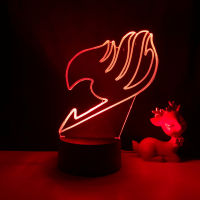 FAIRY TAIL 3D Night lights Visual Illusion LED Changing Novelty Light Lamp FAIRY TAIL Symbol Creative Led Desk lamp