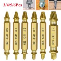 3/4/5/6Pc Damaged Screw Extractor Drill Bit Set Stripped Double Ended Broken Screw Bolt Extractor Remover Easily Demolition Tool Drills  Drivers