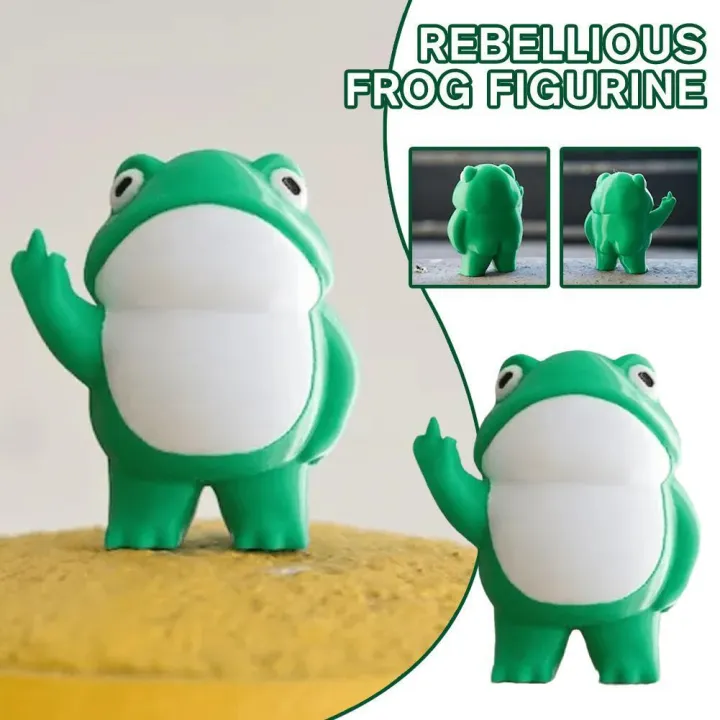 craft-standing-frog-middle-finger-home-decoration-frog-statue-rebellious-frog-figurine