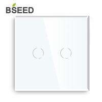 Bseed Mvava Touch Dimmer EU Standard Switch 2 Gang 1 Way Led White Black Gloden Crystal Class Panel Dimmer With Adapter