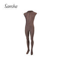 Sansha ผู้ชายซิปด้านหน้า Biketard Full Body Footed แน่นหมวก Dance Unitard บอดี้สูทบัลเล่ต์ Gym Leotards Dancewear 58AG0021