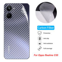 สำหรับ Realme C53 C51 C55 C35 RealmeC51 C30 1-3ชิ้นสติกเกอร์คาร์บอนไฟเบอร์ด้านหลังฟิล์มป้องกันสำหรับ Realme 9 10 10 Pro Plus 9i C55 4G 5G ฝาหลังคลุมทั้งหมดฟิล์มนิ่มโปร่งใส