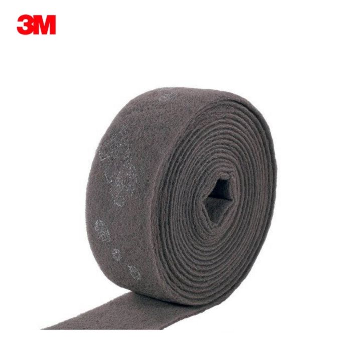 3m-4นิ้วx10เมตร-สีเทา-7448-แผ่นใยขัดสก๊อตไบรต์ม้วน-สก๊อตไบรต์ยาว-scotchbrite-4inchx10meter