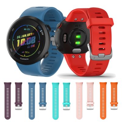 สายรัดข้อมือทดแทนสายรัดซิลิโคนแนวสปอร์ตสำหรับ Garmin Forerunner 45 S/45 Smart สายนาฬิกาข้อมือวงสำหรับ Garmin Swim 2 Correa