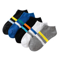 Mens Socks Two Bars Sports Casual Socks Fashion Boat Socks Low Waist Socks