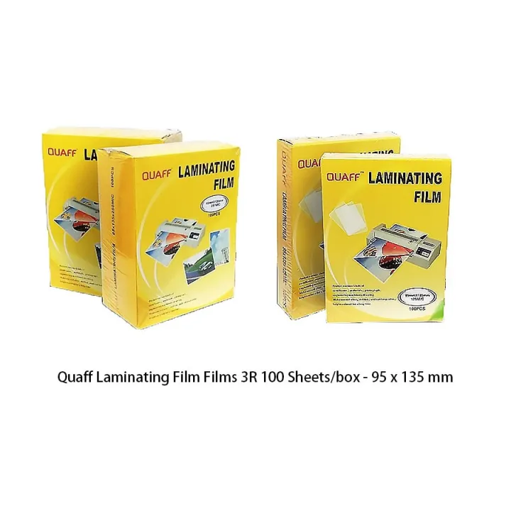 Quaff Laminating Film 95 x 135 mm 3R 125Mic 250Mic 100 Sheets box