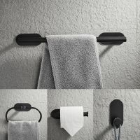 Bathroom Hardware Set Bathroom Accessories Black Robe Hook Towel Rail Bar Rack Bar Shelf Tissue Paper Holder Toothbrush Holder