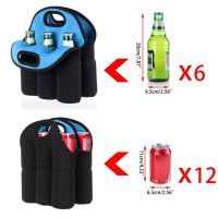 1PC Camping Portable Beer Bag 6 Beer Bottle Holder Carrier 12 Cans Storage Container for Beach Pool Picnic Wine Drinks Organizer