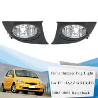 ไฟตัดหมอกไฟตัดหมอก2ชิ้นโคมไฟกันชนหน้าสำหรับ HONDA FIT JAZZ GD1 GD3 2005-2008 Hatchback Foglight Foglamp