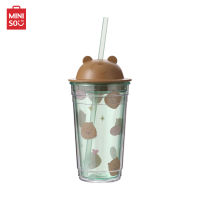 MINISO แก้วน้ำ แก้วน้ำทรงสูงพร้อมหลอด We Bare Bears Collection 4.0 Tumbler with Straw 440 ml