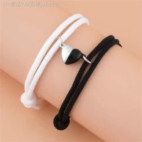 【CW】┅∏  black and white heart-shaped braided bracelet length adjustable pulseras bracelet